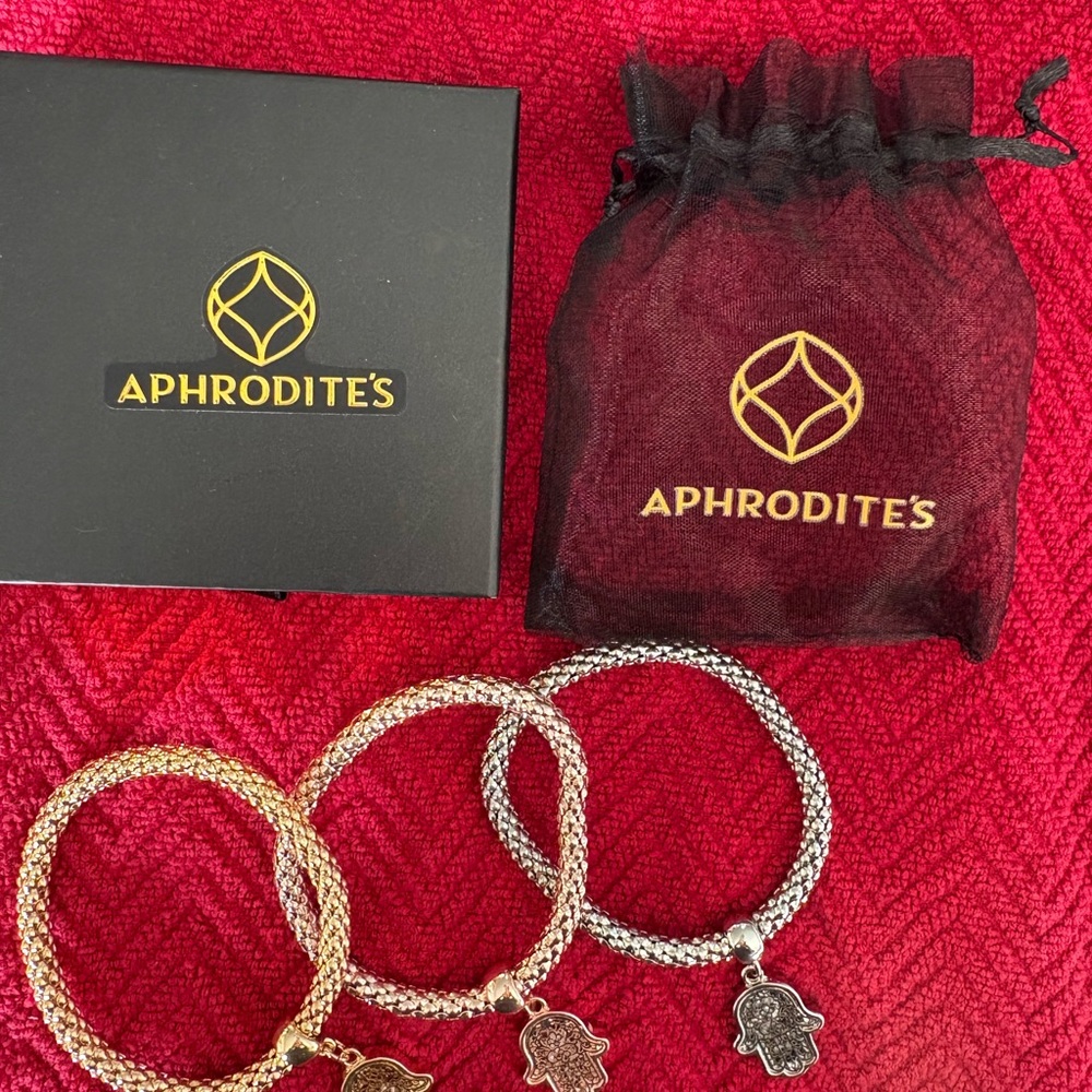 Aphrodite Gold, Rose Gold and Silver Bracelets